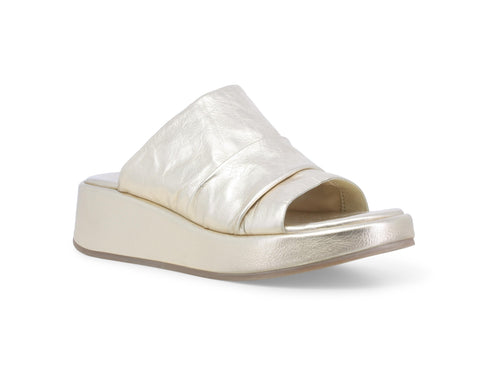 Melluso Ciabatta Donna con Zeppa Platform in Pelle Metallizzata